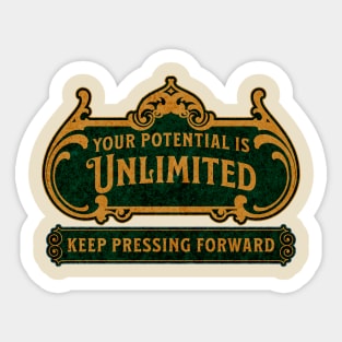 Unlimited Potential – Vintage Inspirational Typography Design Sticker